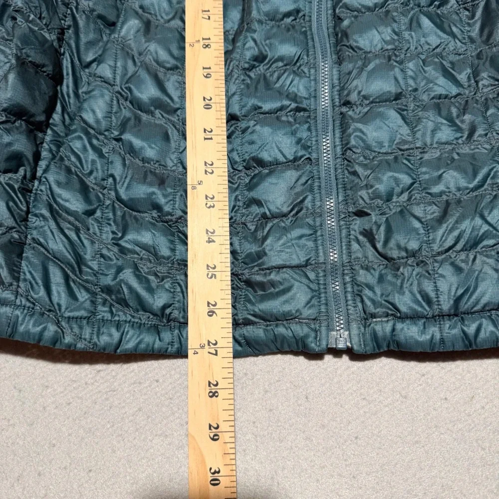 The North Face Mens Thermoball Full Zip Puffer Jacket Teal Green Orange Small